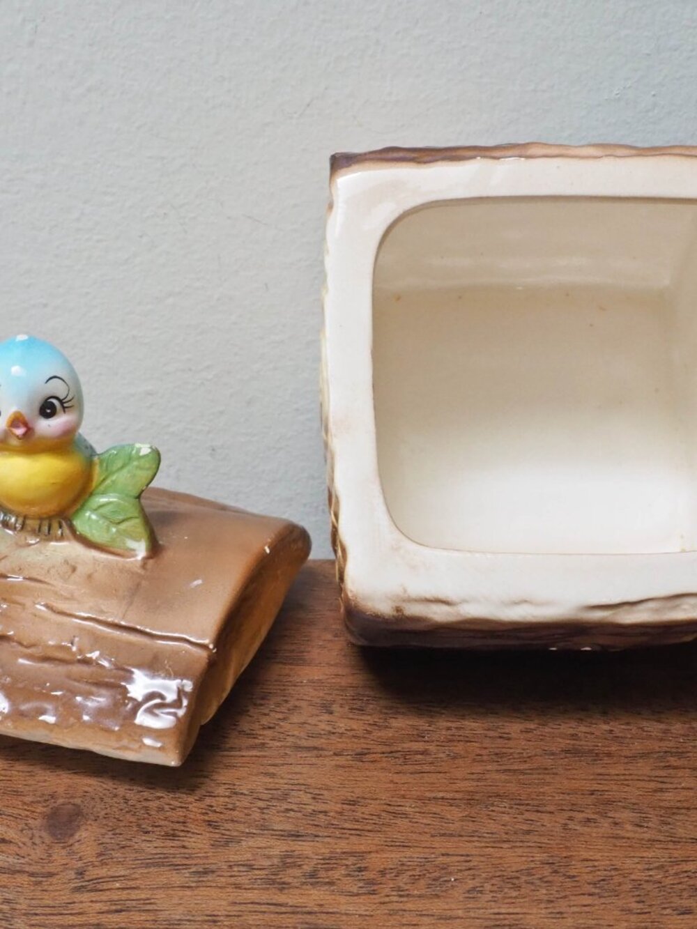 Vtg Norcrest Japan Ceramic Blue Bird Jam Jar - Picture 9 of 11
